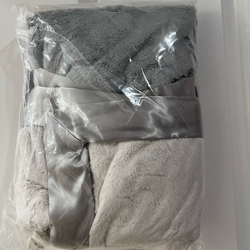 Plush Gray Baby Blanket